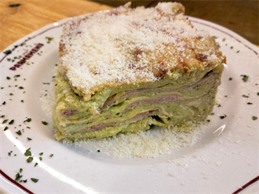 Lasagne pesto e cotto